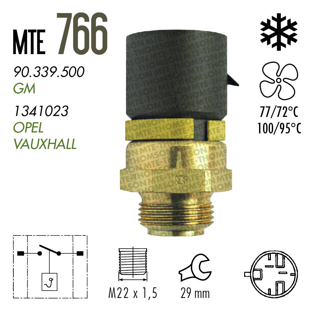 温 766.100/95 - INTERRUPTOR TÉRMICO DO RADIADOR - CatE (MTE-THOMSON)
